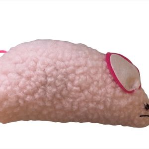 Vo-toys Fleece Pink Mouse Kicker Pounces Fuzzy 8" Cat Toy Bell Ultra Soft